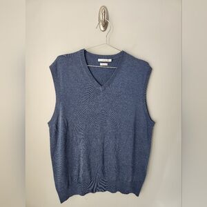 Peter Millar Silk Cotton Cashmere Sweater Vest Blue Men's Size Large